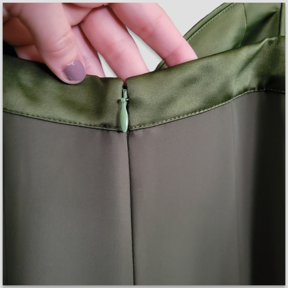 3.1 PHILLIP LIM Fluid Flare Bustier Prom Gown Olive Green - Picture 10 of 16